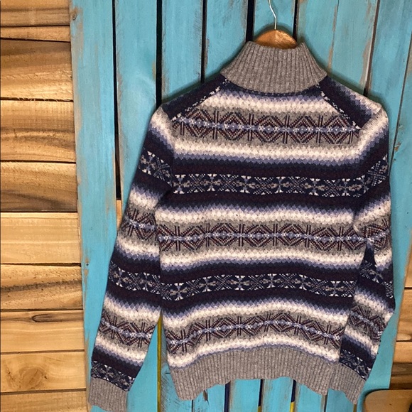 Tommy Hilfiger Gray and Blue Patterned quarter zip Sweater size medium women’s - Picture 7 of 7